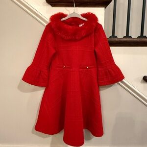 Janie & Jack Dress with Faux Fur Collar